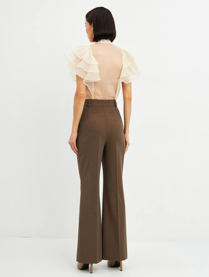 Брюки-клеш OD-822-3 коричневый