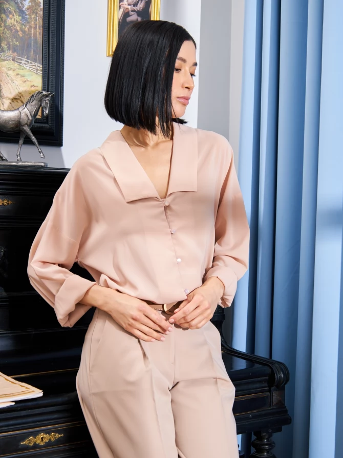 Блузка из шифона OD-809-3 персик