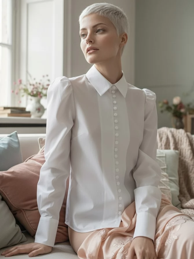 Блузка однотонная