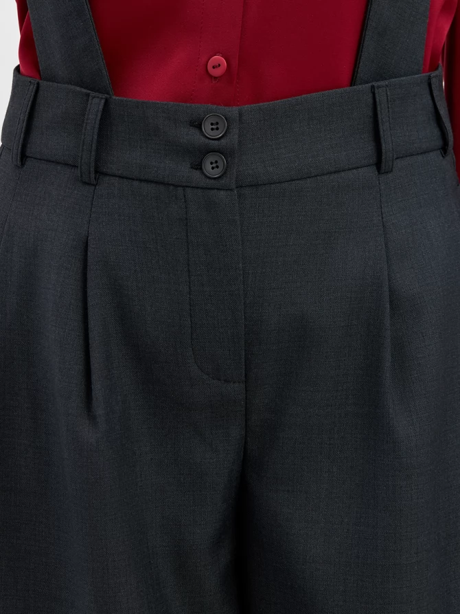 Брюки со съемными бретелями OD-982-1 серый