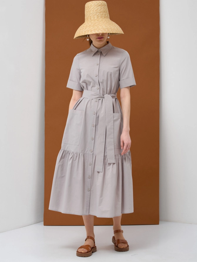 Платье хлопок OD-791-2 серый