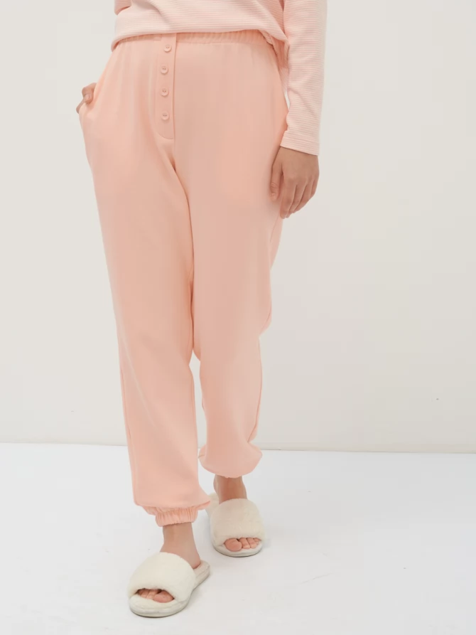 Костюм лонгслив и брюки на пуговицах