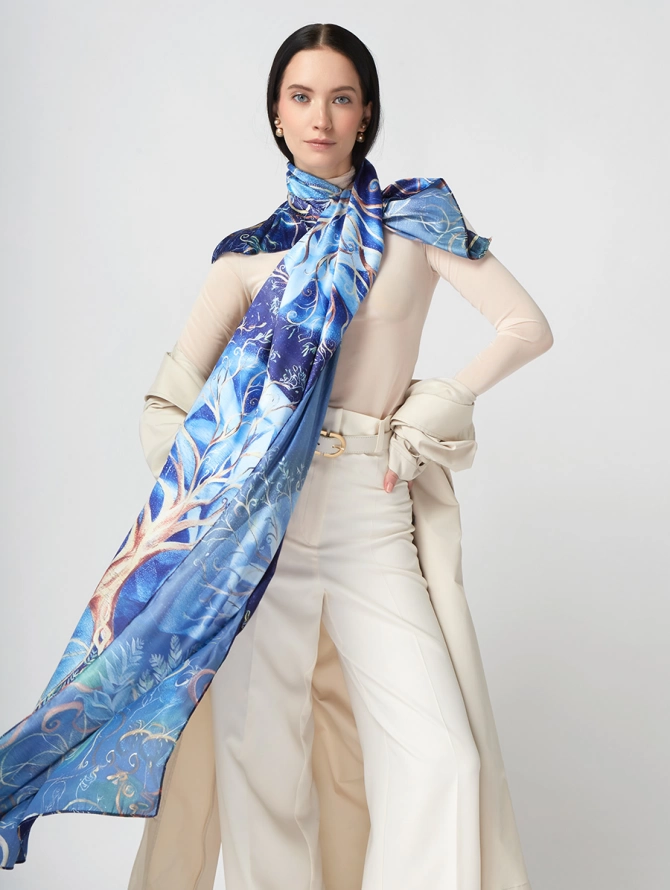 Палантин женский с гипнотическим рисунком KSH16-1457-3