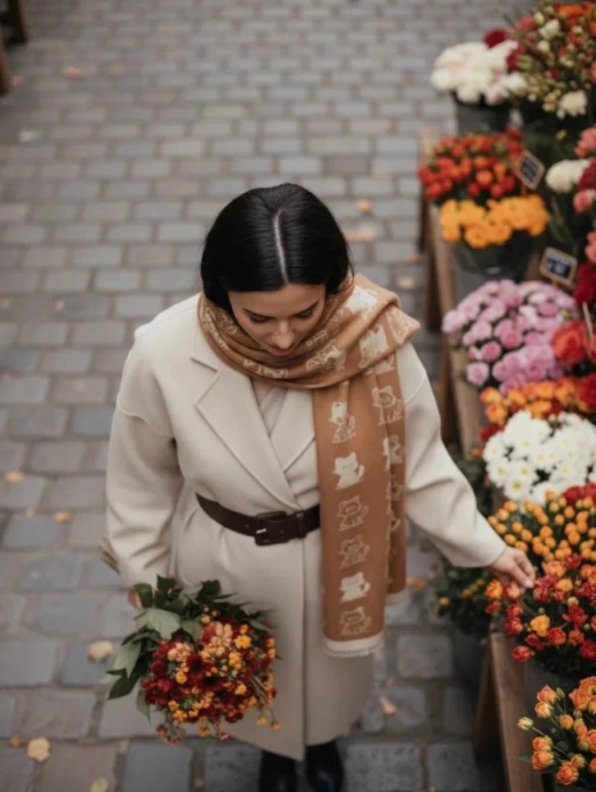 Палантин женский однотонный двусторонний