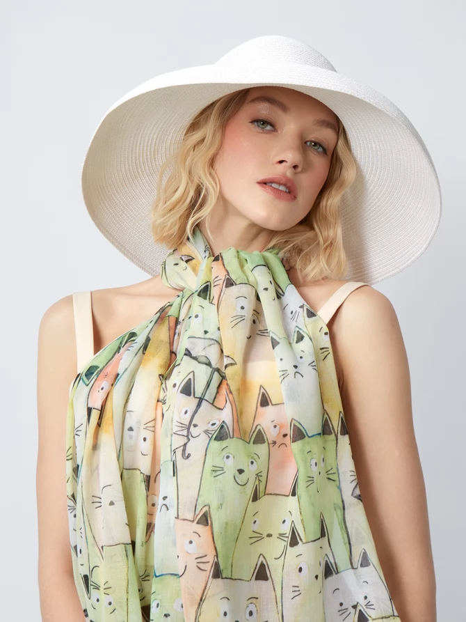 Палантин женский с принтом Котики KSH16-128-3