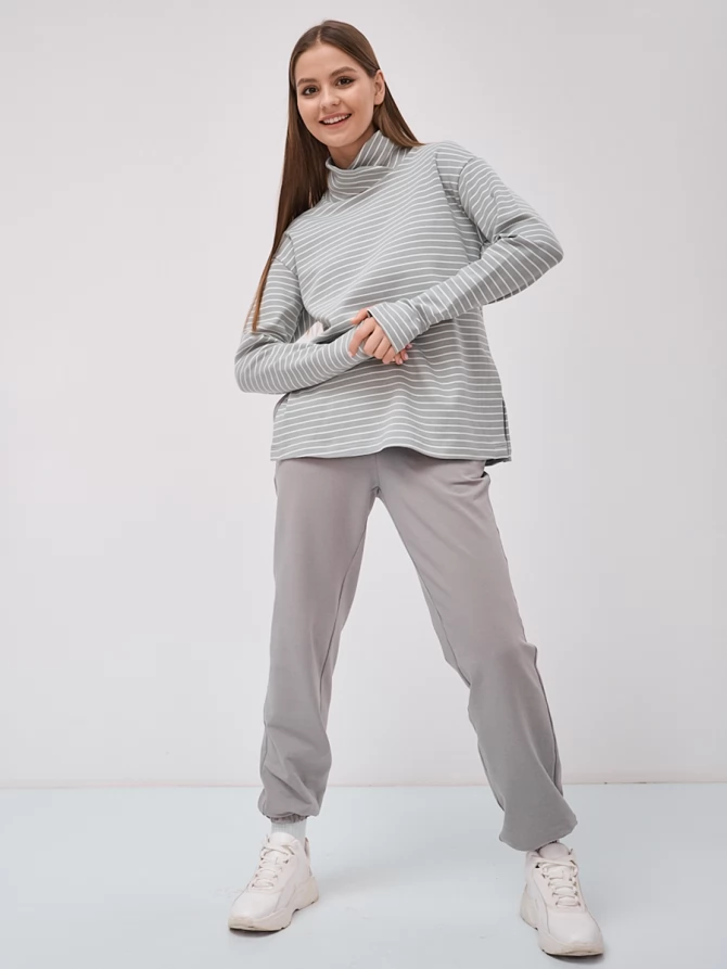 Лонгслив с принтом полоска с вырезами