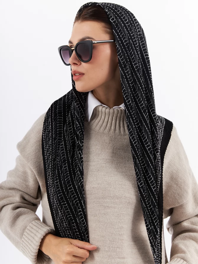 Платок женский с геометрическим принтом SPR-851-4