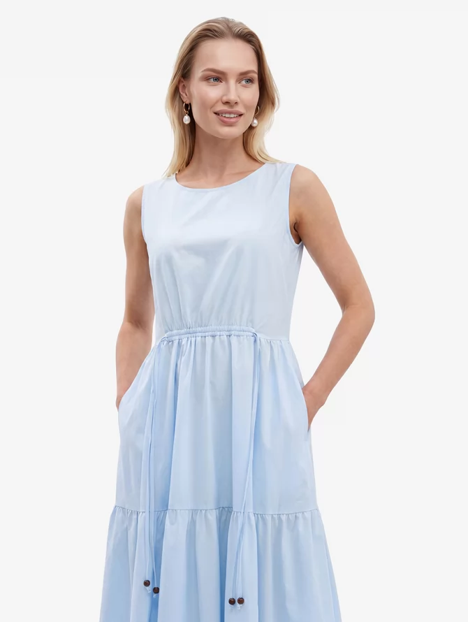 Платье с кулисой OD-1062-2 голубой