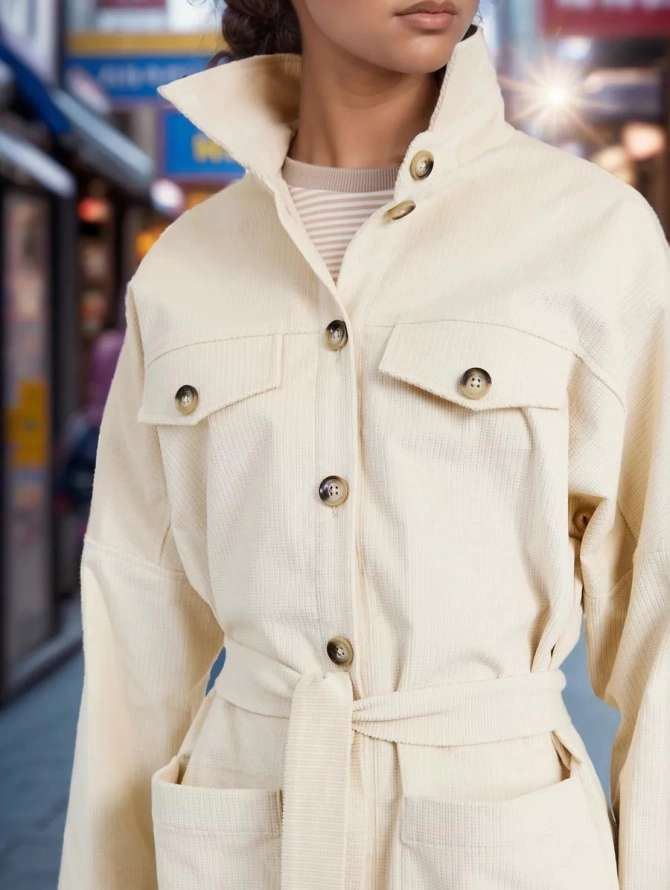 Куртка-рубашка оверсайз из вельвета