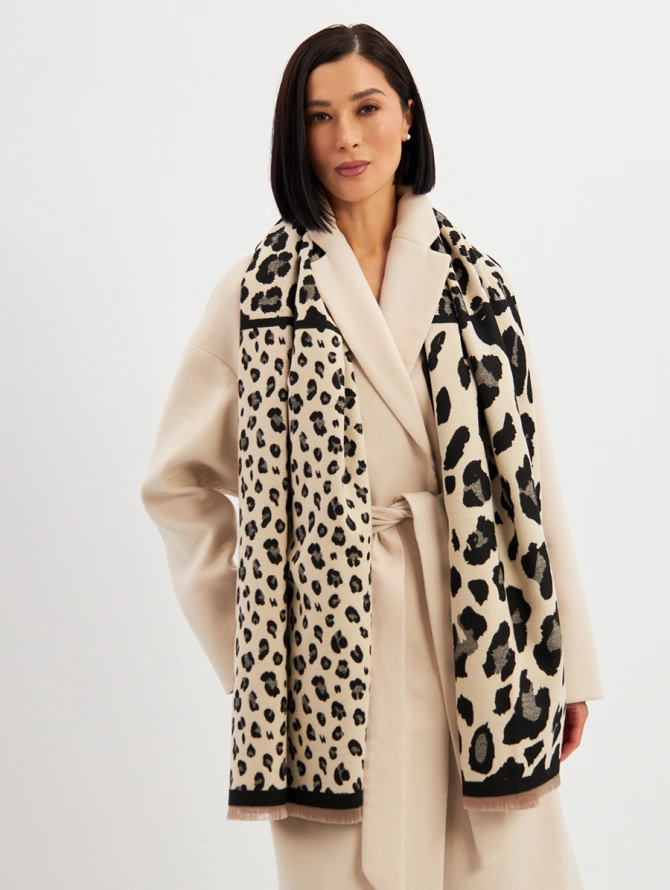 Палантин женский с леопардовым принтом