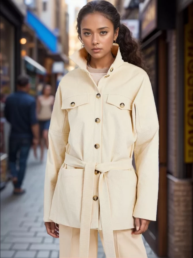 Куртка-рубашка оверсайз из вельвета