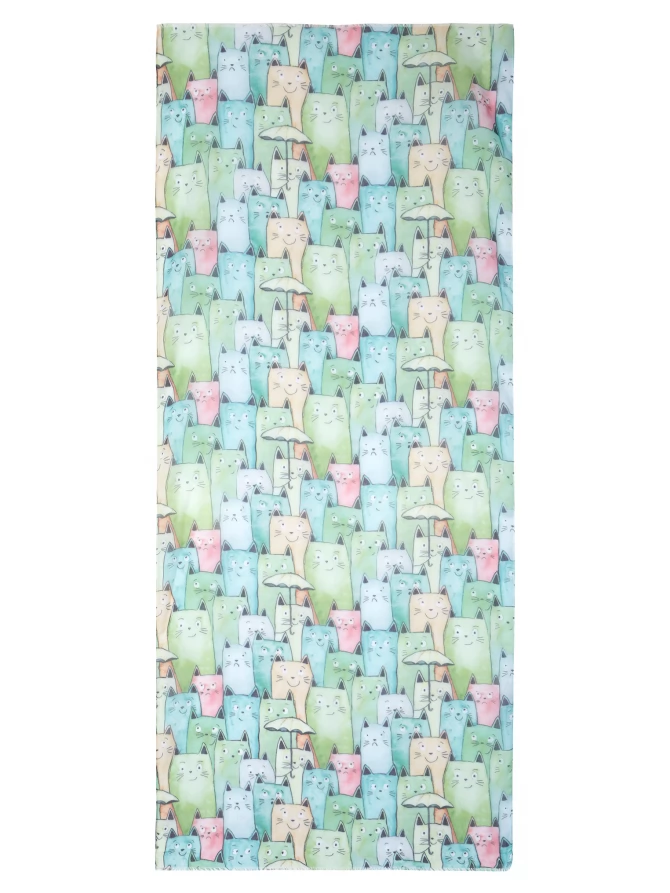 Палантин женский с принтом "Котики"