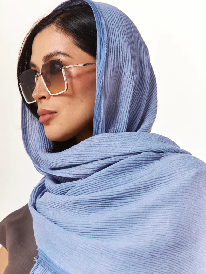 Палантин женский в небесно-голубом цвете