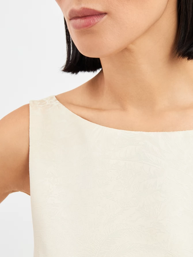 Платье из жаккарда OD-939-1 сливочный