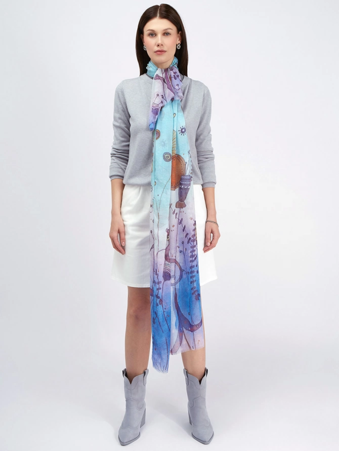 Палантин с арт-деко принтом KSH14-115-38