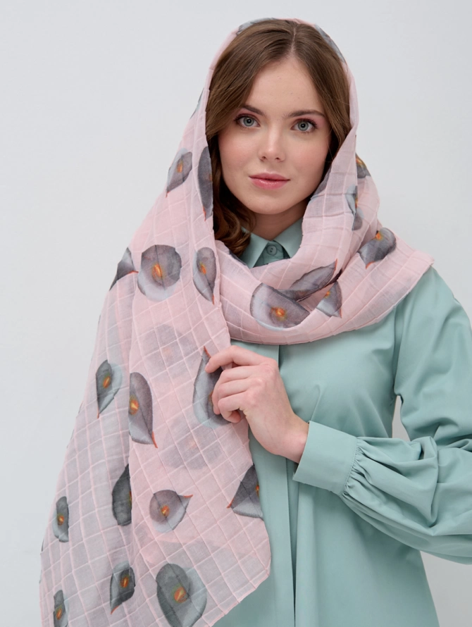 Палантин с абстрактным принтом CM-82-2