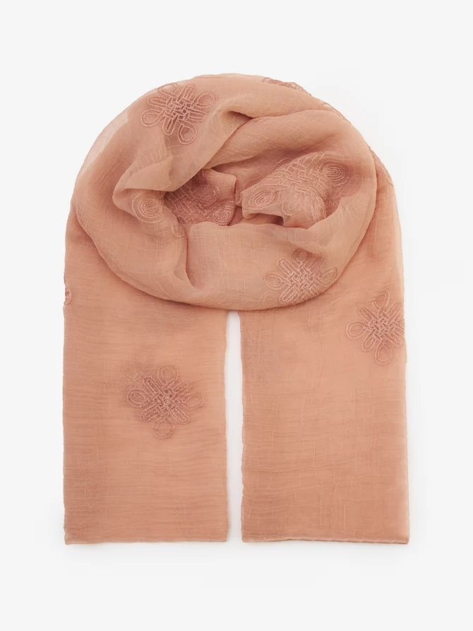 Палантин женский двусторонний с вышивкой арт-деко BB-1352-8