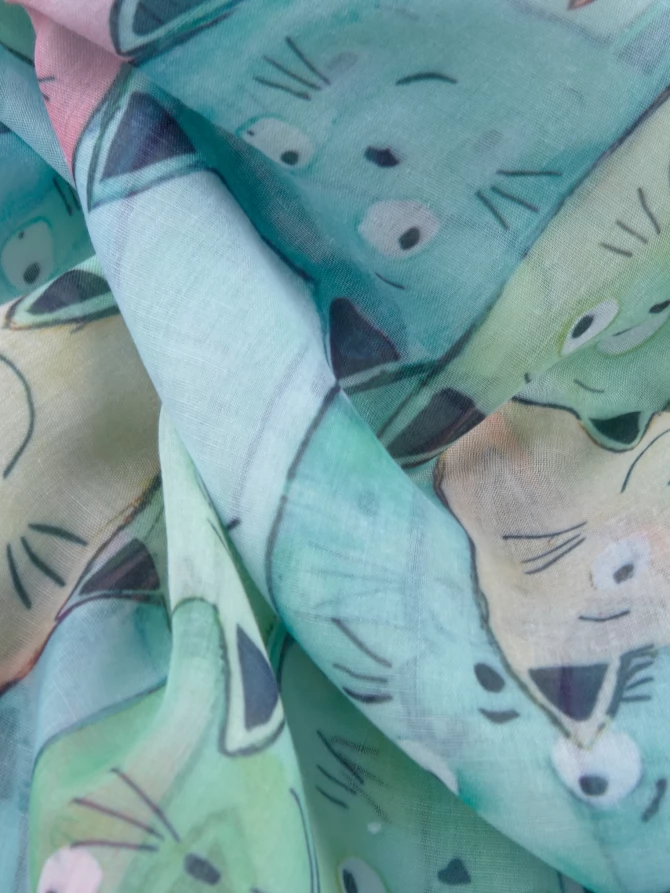 Палантин женский с принтом "Котики"