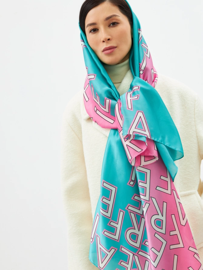 Палантин двусторонний Арт-Деко с графическим узором