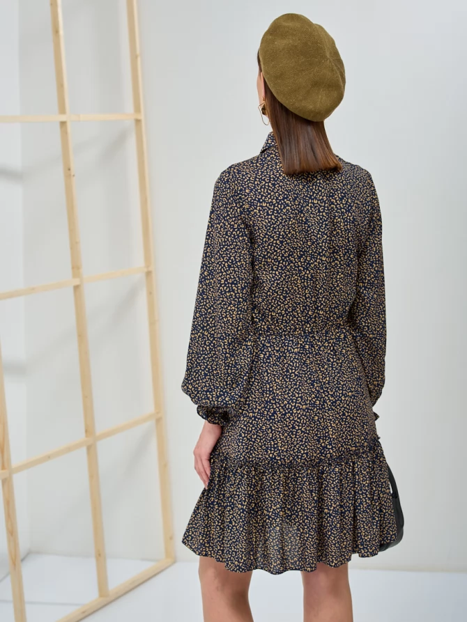 Платье-рубашка с воланом