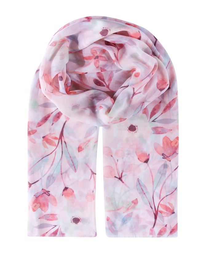 Палантин женский с цветочным принтом KSH16-121-4