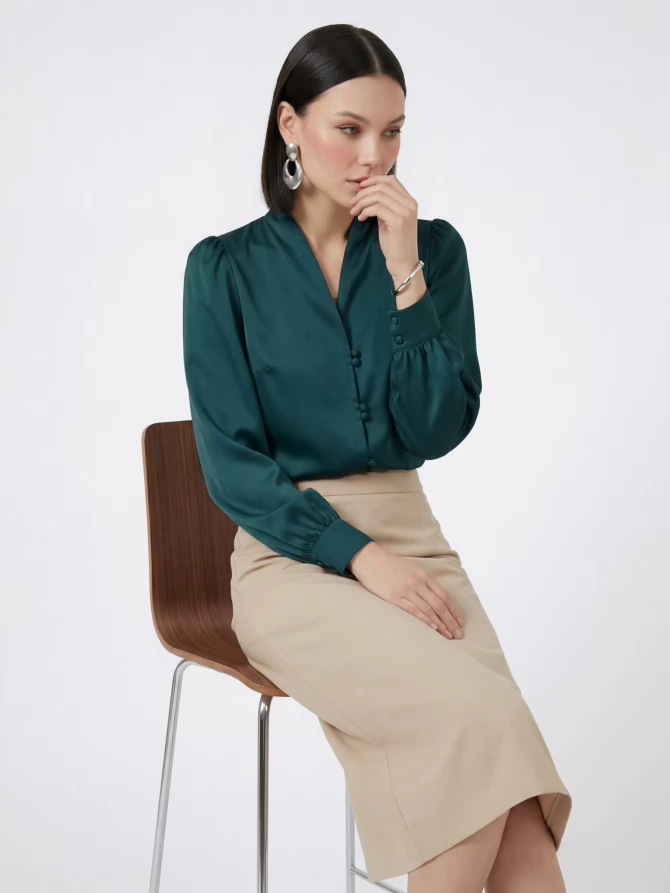 Блузка OD-735-18 бутылочный