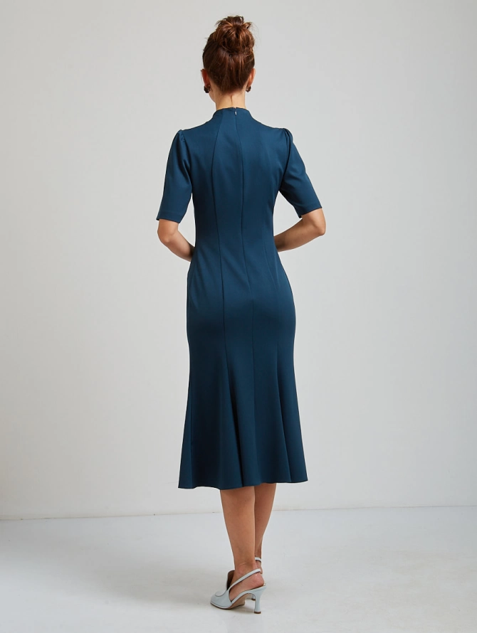 Платье воротник-капля OD-761-5 зеленый