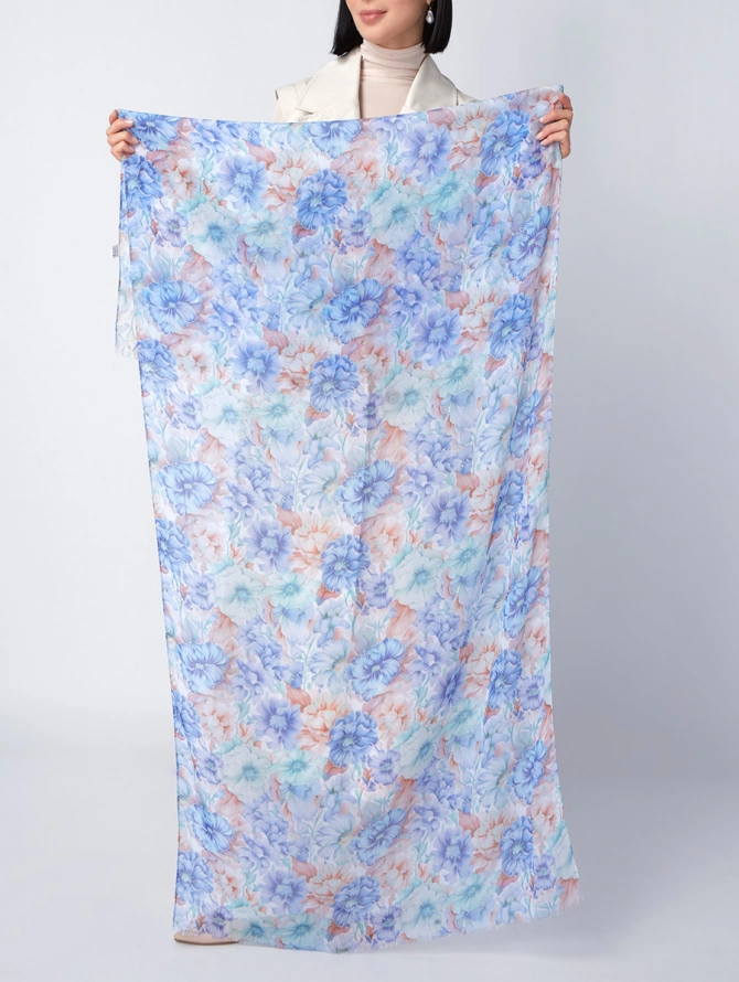 Палантин женский с цветочным принтом KSH16-124-4