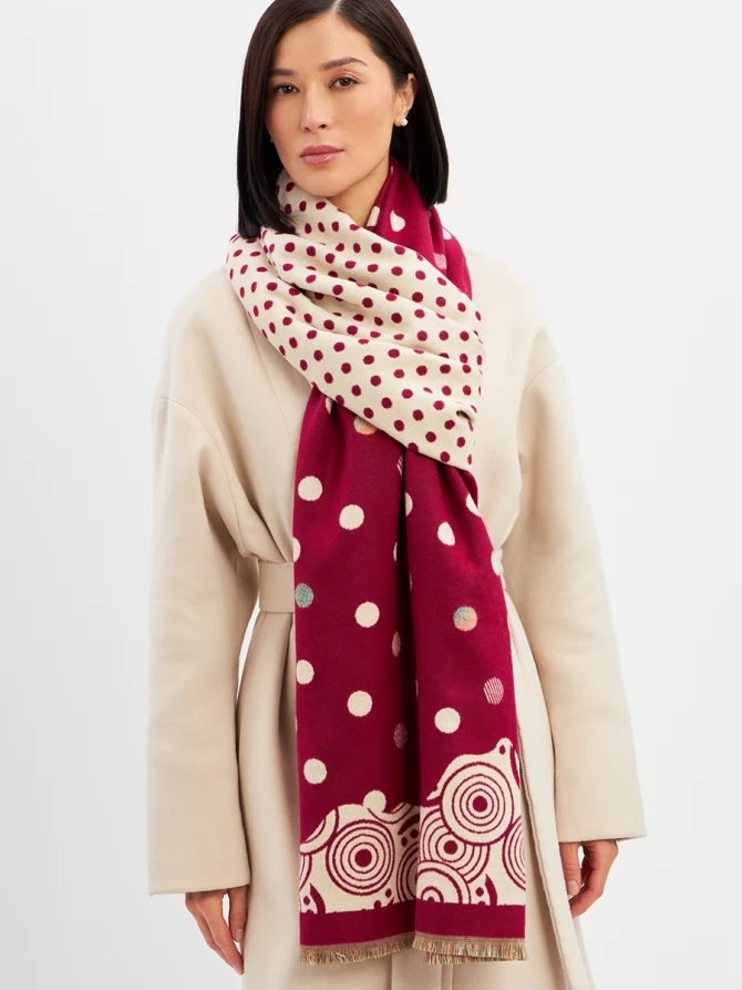 Палантин женский двусторонний с принтом