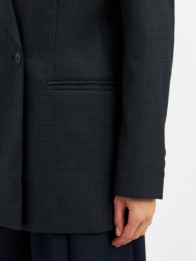 Жакет жакет из костюмной ткани OD-978-1 серо- синий