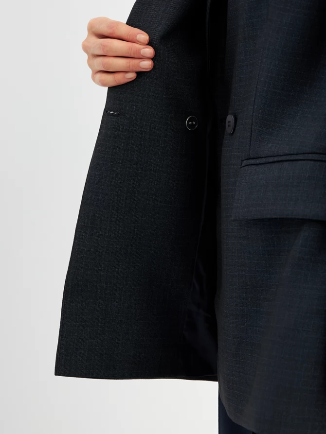 Жакет жакет из костюмной ткани OD-978-1 серо- синий