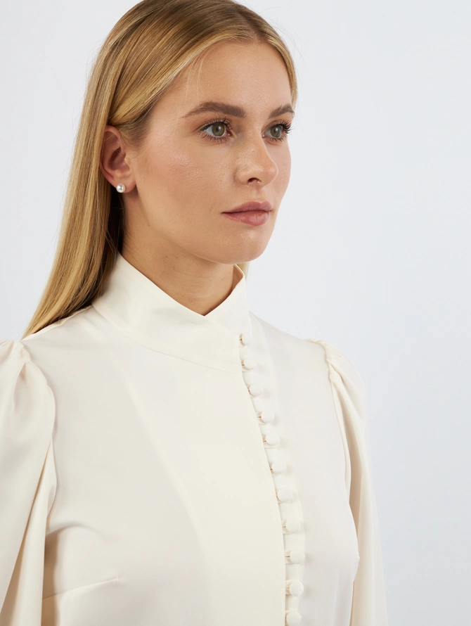 Блуза-косоворотка много пуговиц сливочный OD-550-16