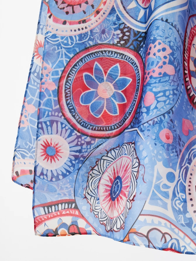 Палантин двусторонний с арт-деко принтом D2-1353-4