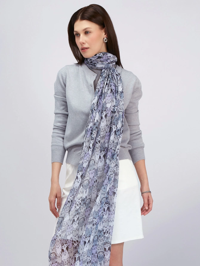 Палантин с принтом «Котики»