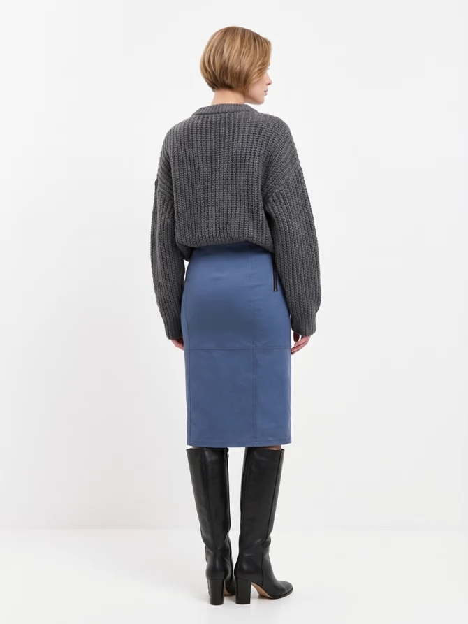 Юбка джинсовая с короткой молнией OD-866-1 синий