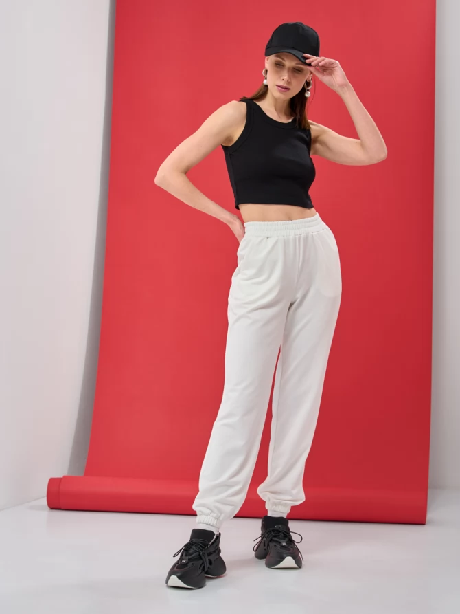 Брюки-джоггеры однотонные