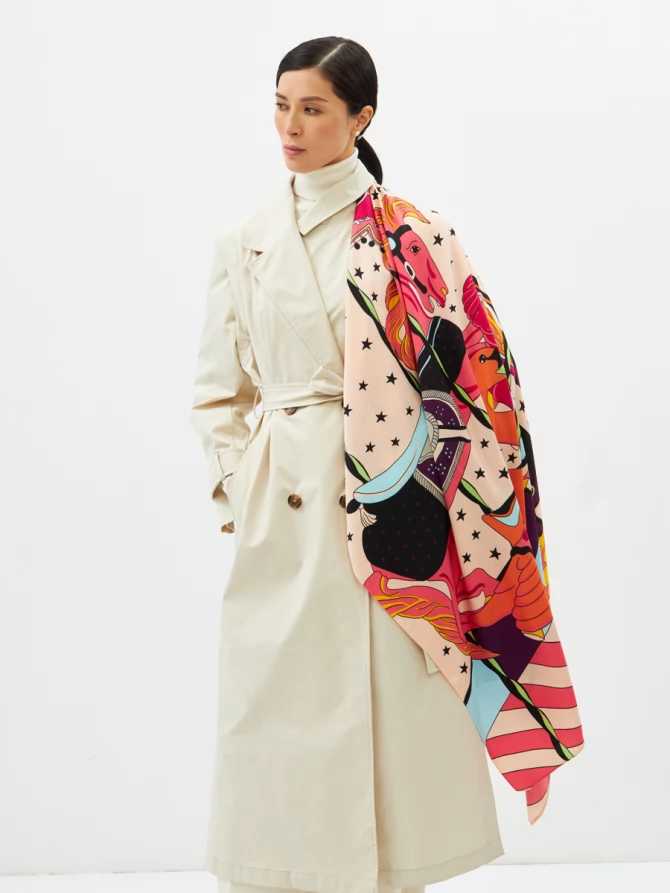 Платок женский двусторонний с принтом Арт-Деко LO-1255-2