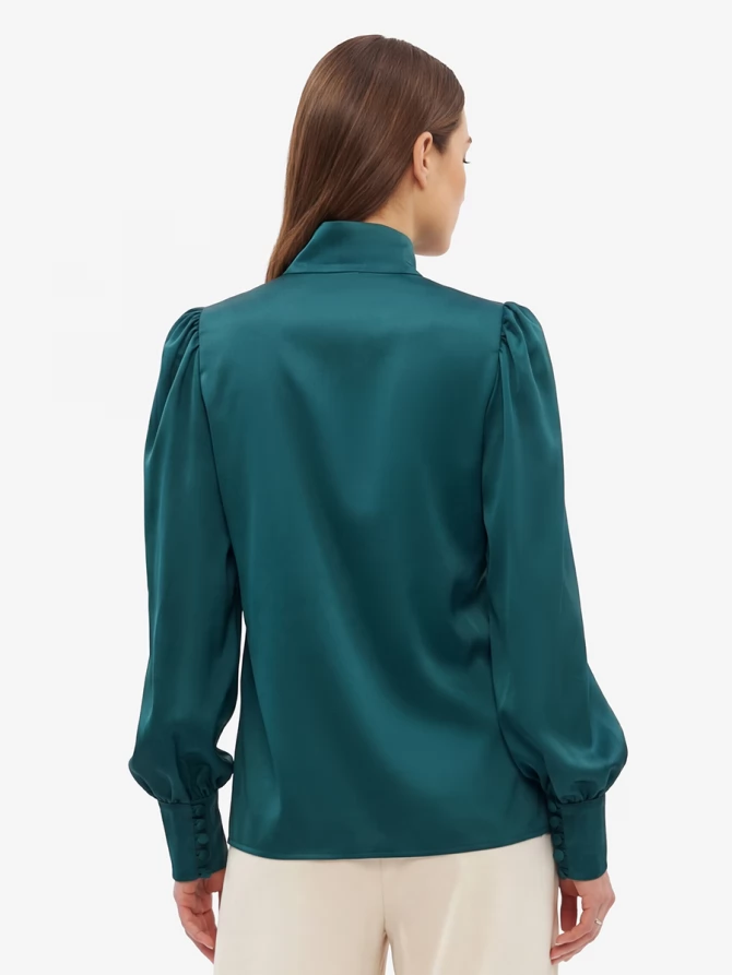 Блуза-косоворотка много пуговиц OD-55O-13 морская волна