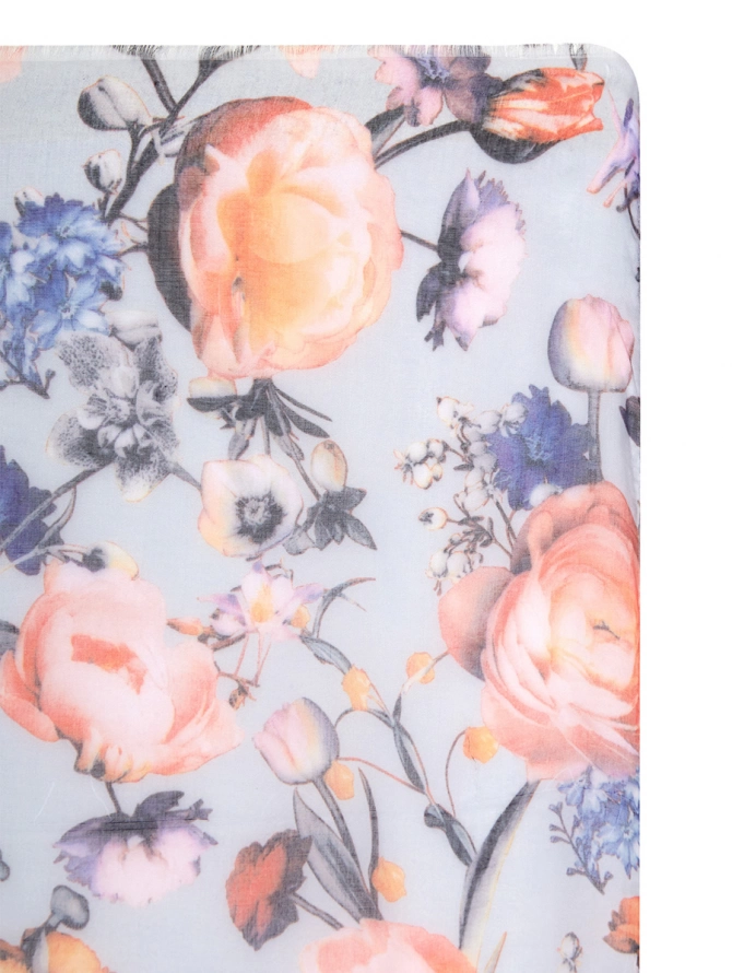 Палантин женский с цветочным принтом