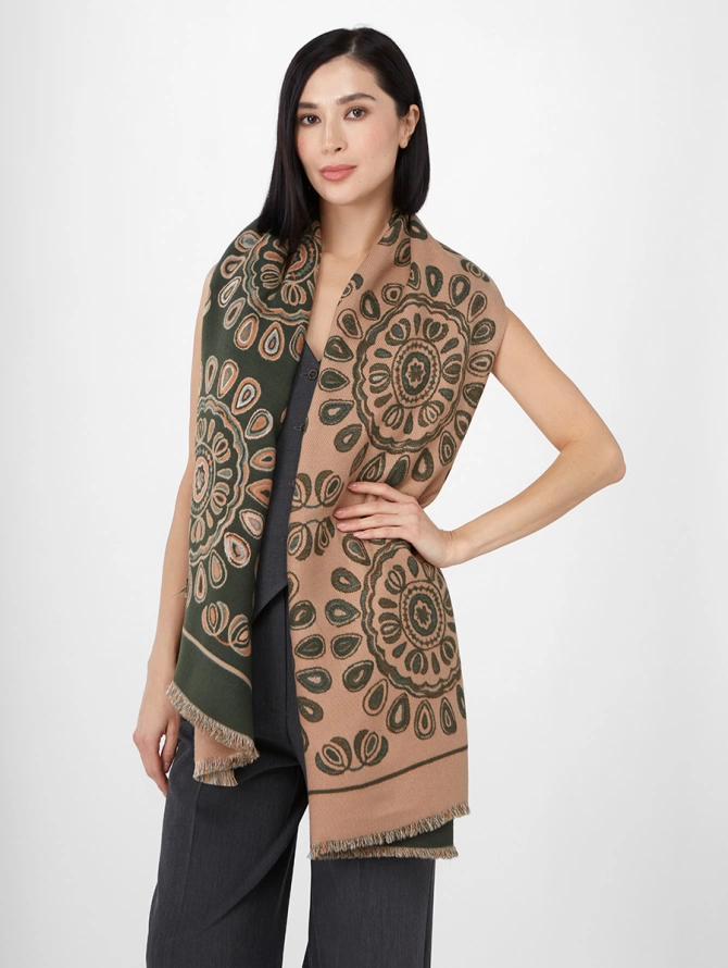 Палантин двусторонний с восточным узором