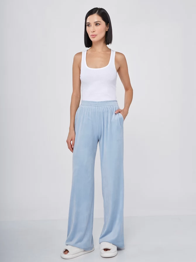 Костюм из велюра с капюшоном  MAR-OD-842-3 голубой