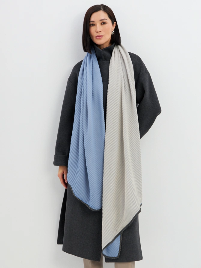 Палантин женский двусторонний жатый