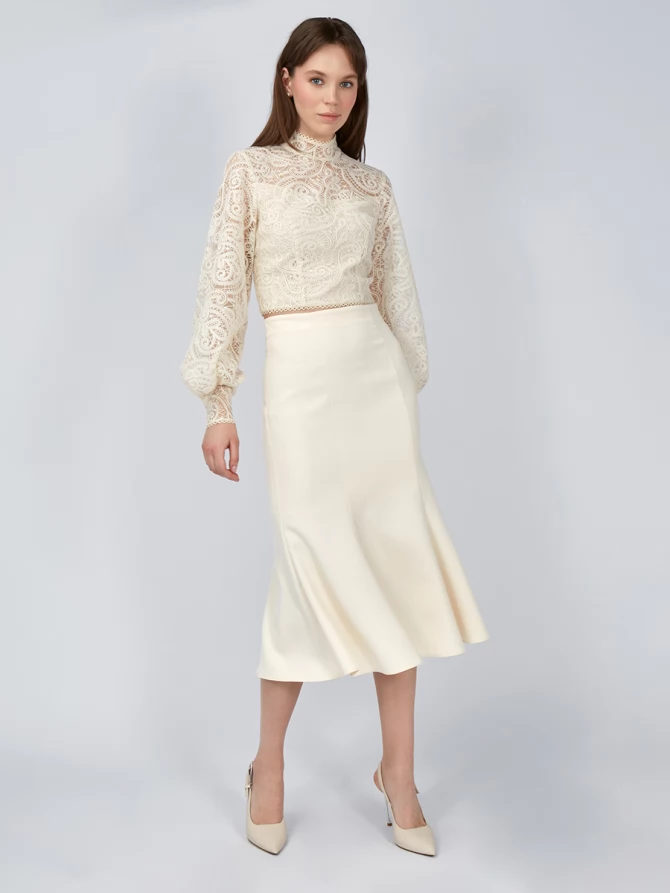 Юбка-годе костюмка OD-824-1 бежевый