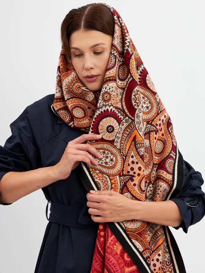 Палантин женский с авторским принтом пейсли