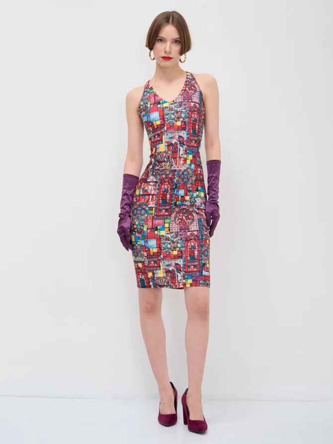 Платье с принтом масло