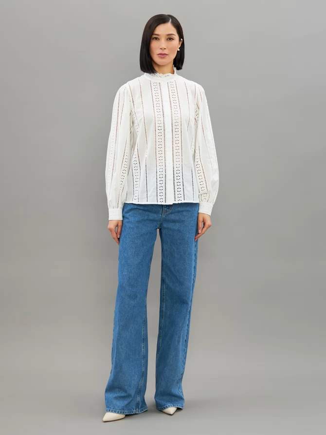 Блузка из шитья OD-919-1 белый