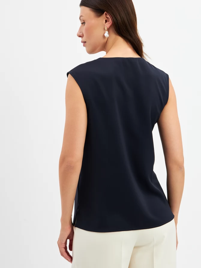 Топсо вставкой из органзы OD-975-2 синий