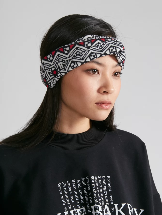 Повязка на голову PGT-01-5 серо-красный