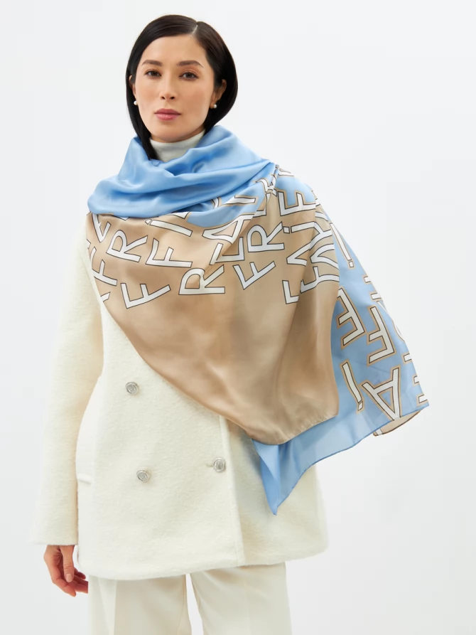 Палантин женский двусторонний с арт-принтом D2-1352-4