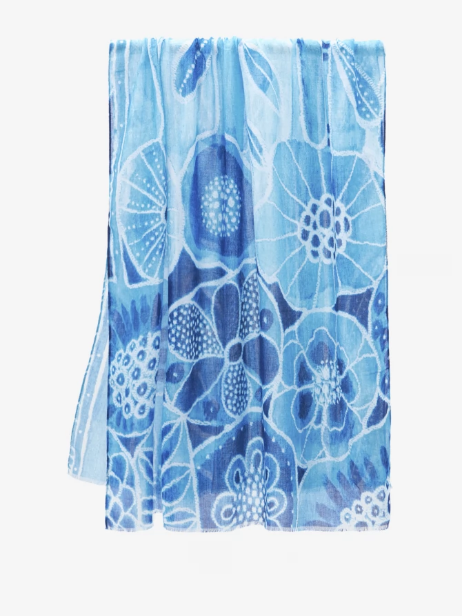 Палантин женский двусторонний с рисунком арт-деко D2H-135-4